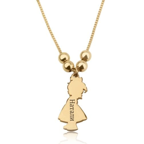 Children Charms Necklace with Russian Name Engraved - Beleco Jewelry