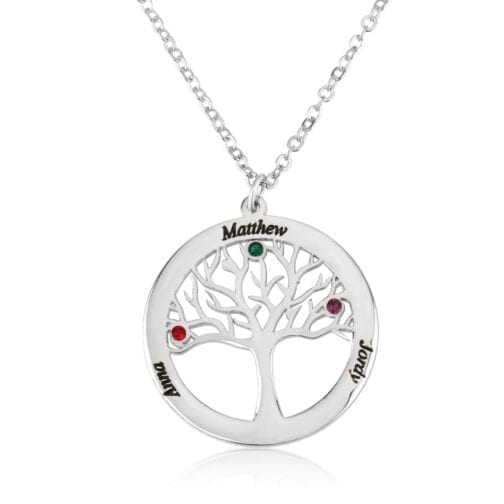 Custom Family Tree Necklace With Birthstones - Beleco Jewelry