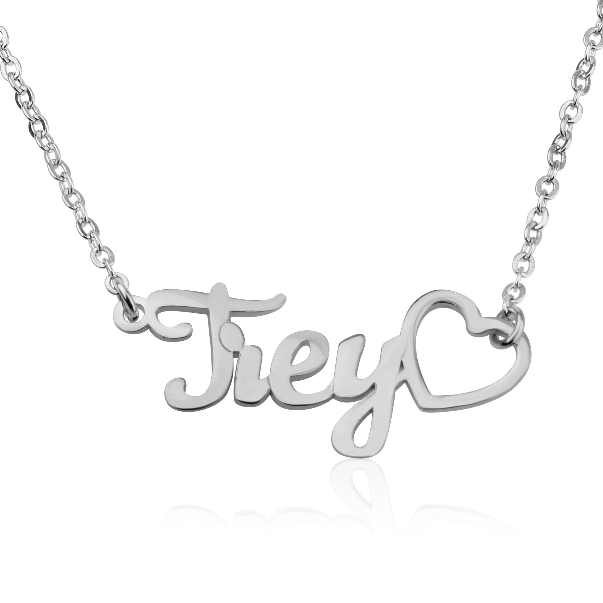 Custom Name Necklace With Heart - Beleco Jewelry