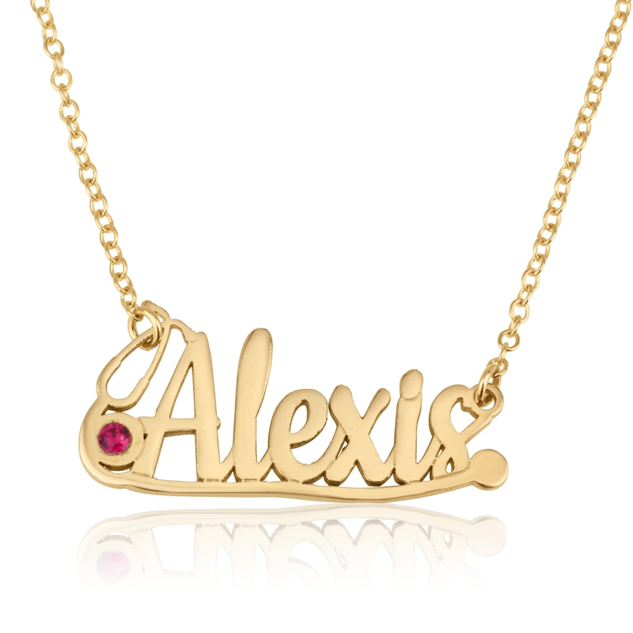 Doctor Stethoscope Necklace With Name And Birthstone - Beleco Jewelry