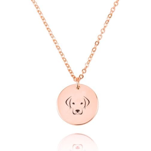 Dog Engraving Disc Necklace - Beleco Jewelry
