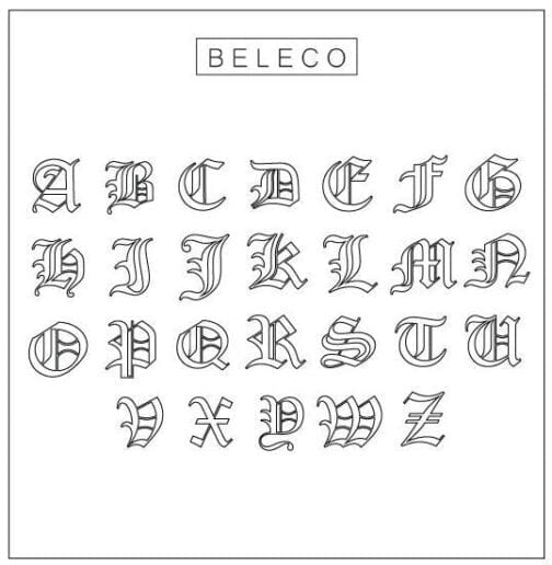 Gothic Initial Charm Bracelets - Beleco Jewelry