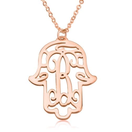 Initial Hamsa Monogram Necklace - Beleco Jewelry