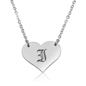 Old English Initial Heart Necklace - Beleco Jewelry