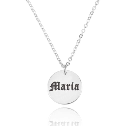 Old English Name Disc Necklace - Beleco Jewelry