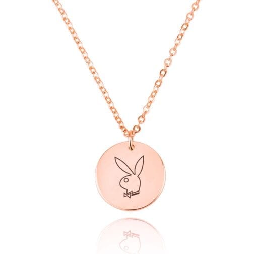 Playboy Engraving Disc Necklace - Beleco Jewelry